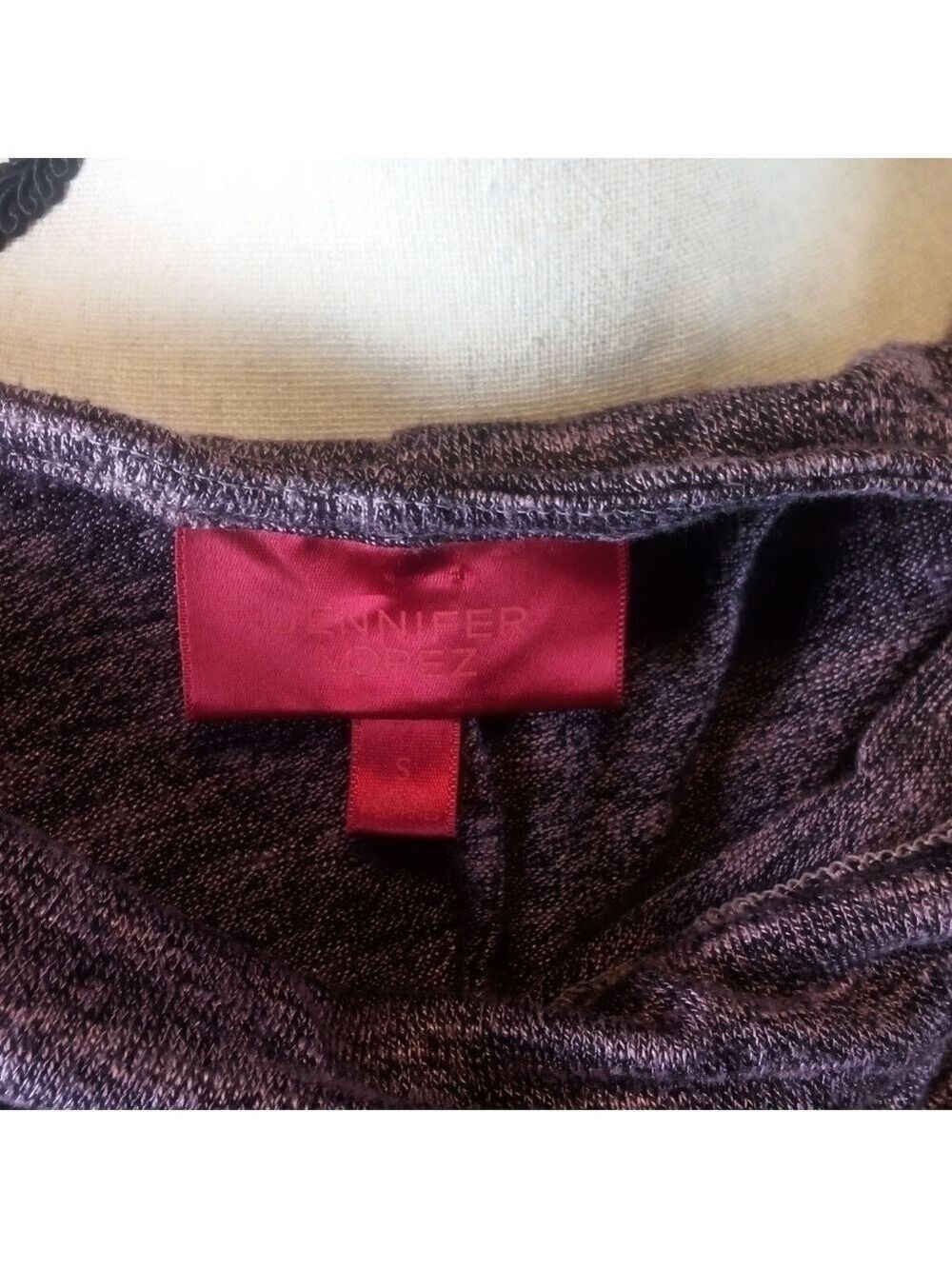 Jennifer Lopez dolman sleeved top, pink and black heathered, size S - Picture 5 of 5